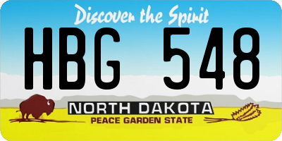 ND license plate HBG548