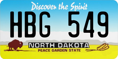 ND license plate HBG549