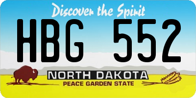 ND license plate HBG552