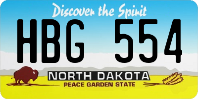 ND license plate HBG554