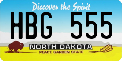 ND license plate HBG555