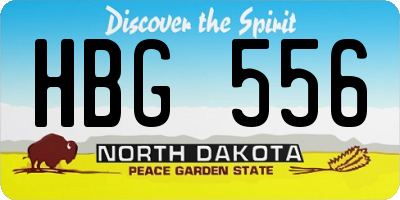 ND license plate HBG556