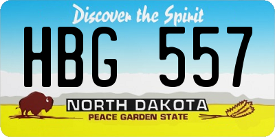 ND license plate HBG557