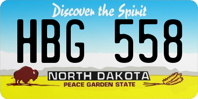 ND license plate HBG558