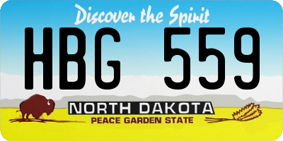 ND license plate HBG559