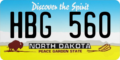 ND license plate HBG560