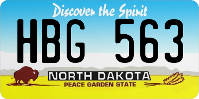 ND license plate HBG563