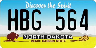 ND license plate HBG564