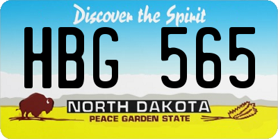 ND license plate HBG565