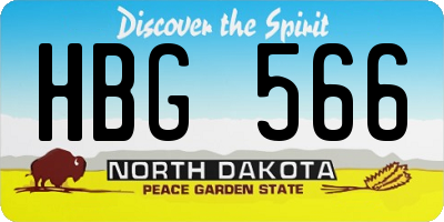 ND license plate HBG566