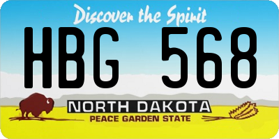 ND license plate HBG568