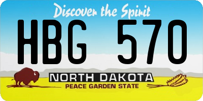 ND license plate HBG570