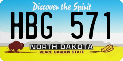 ND license plate HBG571