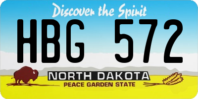 ND license plate HBG572