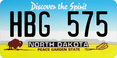 ND license plate HBG575