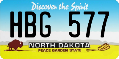 ND license plate HBG577