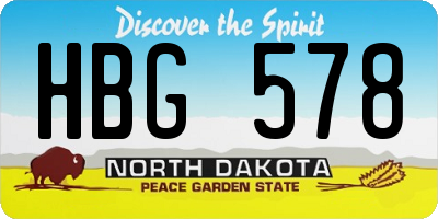 ND license plate HBG578