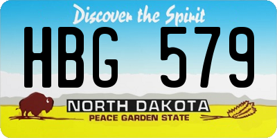 ND license plate HBG579