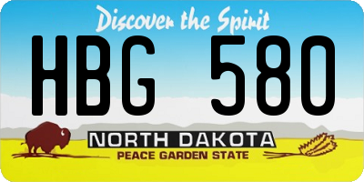 ND license plate HBG580