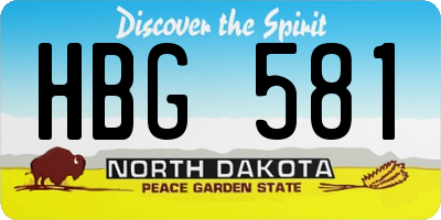 ND license plate HBG581
