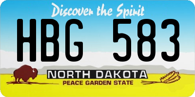 ND license plate HBG583