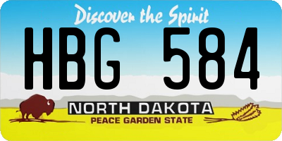 ND license plate HBG584