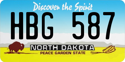 ND license plate HBG587