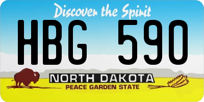 ND license plate HBG590