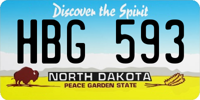 ND license plate HBG593