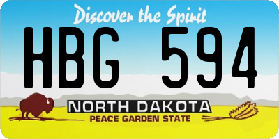 ND license plate HBG594