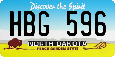 ND license plate HBG596