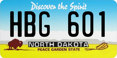 ND license plate HBG601