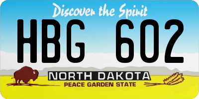 ND license plate HBG602