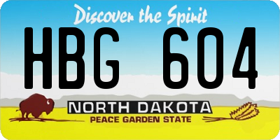 ND license plate HBG604