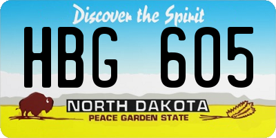 ND license plate HBG605