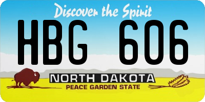 ND license plate HBG606