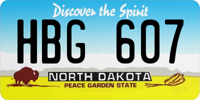 ND license plate HBG607