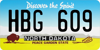 ND license plate HBG609