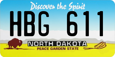 ND license plate HBG611