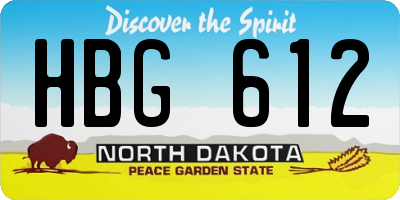 ND license plate HBG612
