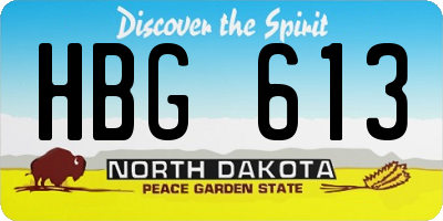 ND license plate HBG613