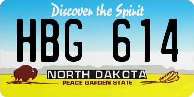 ND license plate HBG614