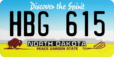 ND license plate HBG615