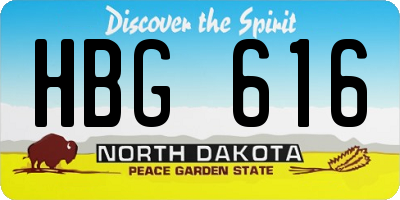 ND license plate HBG616