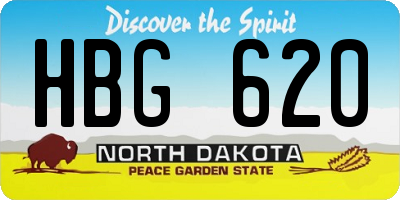 ND license plate HBG620