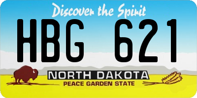 ND license plate HBG621