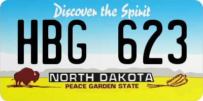 ND license plate HBG623