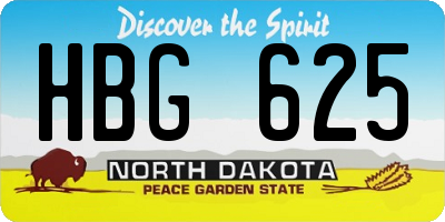 ND license plate HBG625