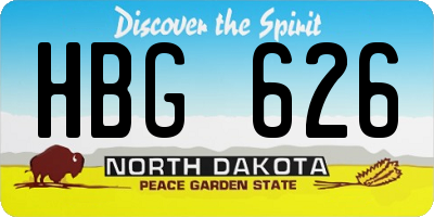 ND license plate HBG626