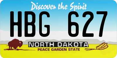 ND license plate HBG627